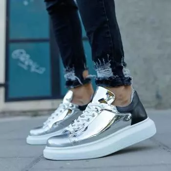Chekich Мужская обувь Кроссовки Серебристо-черный Некожаный шнурок Весна-осень Сезоны Разноцветные Повседневные гибкие 2023 Модные удобные легкие CH259