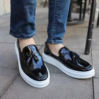 Chekich Мужская обувь Повседневная обувь Лакированная кожа Черная искусственная кожа без шнуровки Лето с высокой подошвой Удобная мода Спорт Классические свадебные офисные костюмы CH127