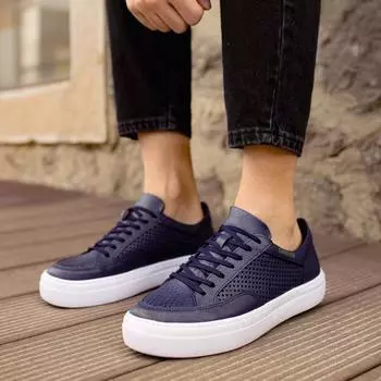 Chekich Мужская обувь Повседневная обувь Темно-синие кроссовки Искусственная кожа 2023 Осенний сезон Повседневная обувь Вулканизированный материал Высоко-белая подошва CH015