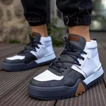 Chekich Мужская обувь Сапоги Серый Белый Смешанные цвета Искусственная кожа на шнуровке Весна и осень Повседневная Модная мода для скейтборда с высоким берцем Новое поступление CH057