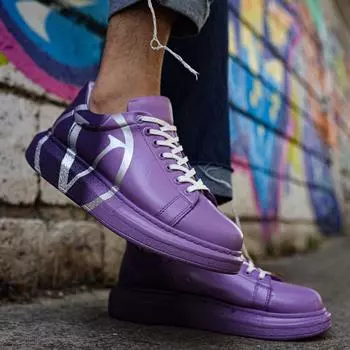 CHEKICH оригинальные брендовые фиолетовые, темно-фиолетовые повседневные мужские кроссовки с v-образным вырезом, ручная роспись, высококачественная мужская обувь CH254