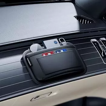 Чековая карточка Боковой карман сиденья автомобиля Органайзер Кошелек Сумка Аксессуары для салона Аксессуары для автомобиля Многофункциональный автомобильный органайзер Сумка для хранения чёрный