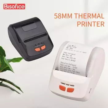 Чековый принтер портативный мобильный термопринтер 58 мм Wirel BT Mini Bill Tiet Printing, совместимый с Android iOS Windows