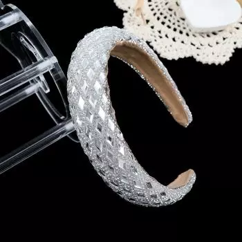 Челка Кристалл Ромб Полный Бриллиантовый Обруч Головной Убор Повязка На Голову Мытье Лица Давление Волосы Высокий Череп Верх Аксессуары Для Волос