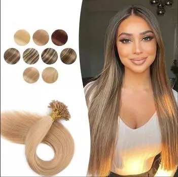 Человеческие волосы, прямые ногти, U-образное наращивание волос, 1 г/шт., 50 г/упаковка, 45/50/55/60 см. 45CM