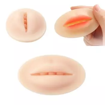 Человек для полуперманентного макияжа практика кожи губ форма открытый рот с зубами силиконовые 3D губы