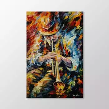 Человек играет на трубе Картина