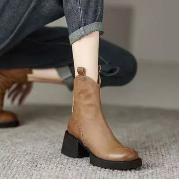 Chelsea бархатные средние хлопковые ботинки-сигареты женские 2024 короткие ботинки женские в иностранном стиле маленькие ботильоны 35