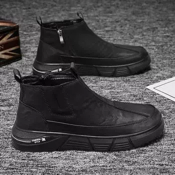 Chelsea Britain Мужские кожаные ботинки Весна Модные удобные высокие ботинки с высоким верхом Модные универсальные водонепроницаемые ботинки Botas Весна 39 коричневый