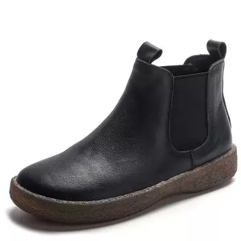 Chelsea Casual Side Gore Ankle Outdoor Genuine Thick For Easy to Black cm [LEDE] Ботинки, женские, Ботинки, Ботинки, Ботинки, Обувь, Кожа, Подошва, Хакама, чёрный