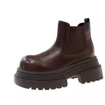 Челси на толстой подошве, увеличивающие рост, новые ботильоны на толстом каблуке в виде маленькой сигаретной трубки, британские ботинки Мартина женские 40