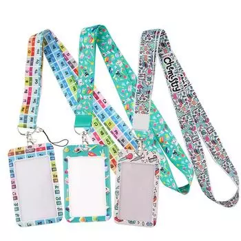 Химия Предметный пропуск Шнурки для удостоверения личности Держатель для бейджа Брелок для ключей Карточный пропуск Держатель для мобильного бейджа в спортзал Аксессуары для студентов Подарки