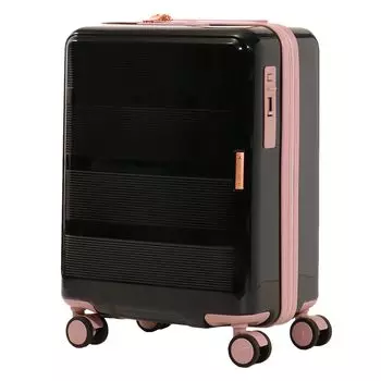 Чемодан Bijoux Bijoux 34 л 46 см 50010 Чехол для переноски Жесткий чехол-молния Можно брать с собой на борт Оснащен замком TSA Ripple Plus Черный x Розовый [Transit