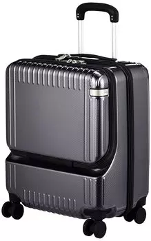 Чемодан, чехол для переноски, сумка для переноски, размер S, 1 ночь, 2 дня, 2 ночи, 3 дня, 37 л, передний карман, стопор для колес, двухколесные колеса, Palisade, 50 см, черный карбон