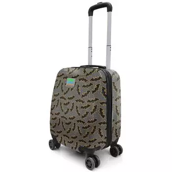 Чемодан Coral High Kids темно-серый горчичный с рисунком летучая мышь 16740