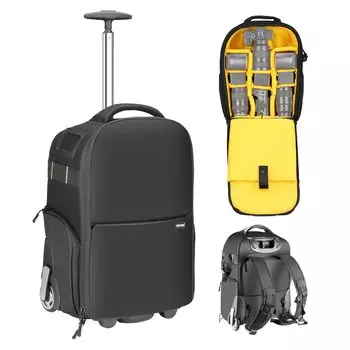 Чемодан для камеры Neewer на колесах, водонепроницаемый, прочный, ударопрочный, съемный, с мягким отделением, скрытой вытяжной планкой и ремнем для антенны