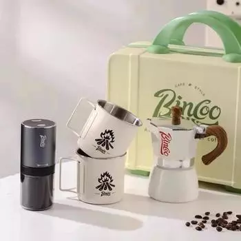 Чемодан для кофейного оборудования Moka Pot Portable Set Box для путешествий на открытом воздухе и кемпинга