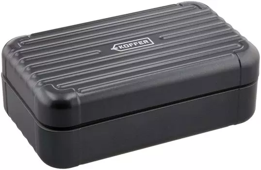 Чемодан для ланча Masakazu Showa KOFFER с коробкой Made in Japan 4927249, черный, с разделителями, можно использовать в микроволновой печи/мыть в посудомоечной машине, 700 мл, для мужчин и женщин, чёрный