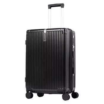 S Большой 360 градусов Двойной TSA USB Подстаканник Скрытая молния Деловая поездка [Чиаки] Чемодан, Ручная кладь, Расширяемый, Ударопрочный, Сверхлегкий, размер, чёрный