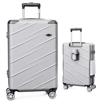 Чемодан для переноски с переноской напитков S 2 ночи и 3 чемодана большой вместимости застежка-молния двойной TSA заграничный бизнес 40 1 к 3 серый [MONOMI] Чемодан,