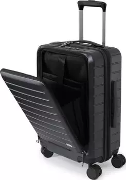 Чемодан для переноски, сумка для переноски, чехол для ПК, открытая передняя часть, дюймовый отсек для хранения ПК, замок TSA, размер S, 35 л [Evoon] ручная кладь 15,6 (Графитовый серый)