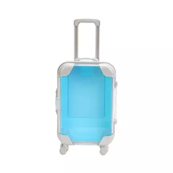 Чемодан на колесиках Настольная шкатулка для хранения ювелирных изделий Маленький прозрачный чемодан Коробка для хранения One Size синий