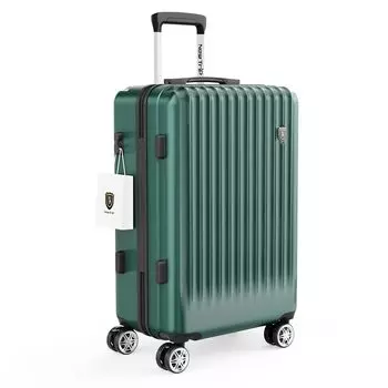 Чемодан с фиксатором, легкий, большого размера, сумка для переноски, ударопрочный, большой емкости, на молнии, бесшумный, с двойными роликами, замок TSA, для путешествий за границу зелёный