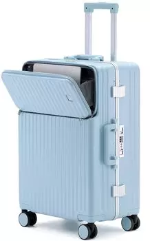 Чемодан с открытым верхом, чехол для переноски, передний карман, сверхлегкий, с застежкой-молнией, верхнее отделение с несколькими карманами для хранения, популярный тихий замок TSA, в комплекте, для путешествий