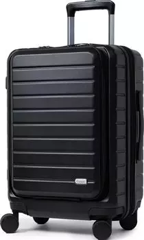 Чемодан с расширением ручная кладь ручная кладь передний может хранить дюймовый TSA S [Evoon] функция, сумка, чехол, ручная кладь, открытый, 15.6 PC, замок, размер, 35~41л (черный) чёрный