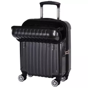 Чемодан с застежкой-молнией и открытым верхом 24 л 45 см, черный карбон [Actus], ручная кладь 2,6 кг