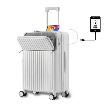 Чемодан USB01 Белый [VECELO] KHD-CY-USB01L-WHE