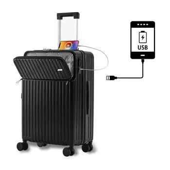 Чемодан USB01 Черный [VECELO] KHD-CY-USB01L-BLK