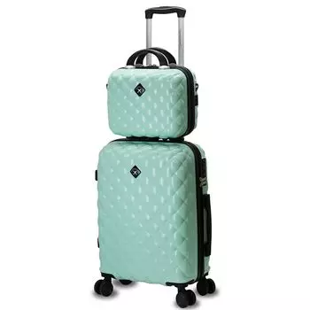 Чемодан в стиле лоскутного одеяла, симпатичный, легкий, с замком TSA, жесткий, мини-чемодан, набор для родителей и детей S [Transporter] ручная кладь [ls517set] (Свет