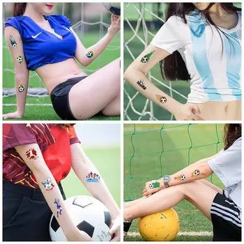 Чемпионат мира по футболу татуировки наклейки национальные флаги временные татуировки футбол водостойкий боди-арт украшение для вечеринки