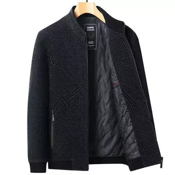 Chenel Осень и зима утолщенная красивая стойка воротник мужская повседневная стеганая куртка куртка для мужчин среднего возраста куртка для папы M