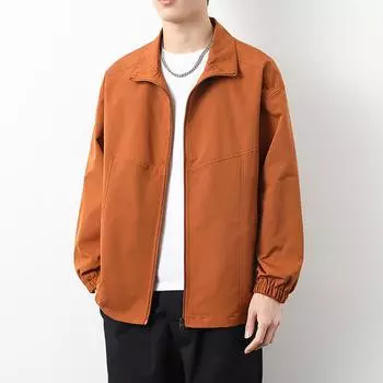 Chengmai Универсальная модная куртка на молнии Кардиган с воротником-стойкой Мужская куртка M чёрный