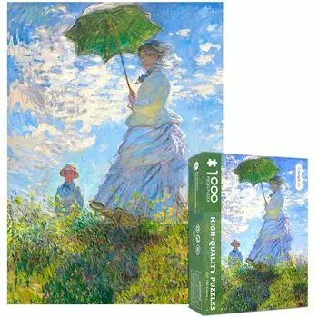 CHengQiSM 1000 деталей пазл Моне Женщина с зонтиком Шедевр пазл Картина Природа Картина Стильный интерьер Подарок x (70 50см)