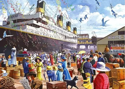 CHengQiSM 1000 Piece Jigsaw Puzzle Titanic Puzzle Anime Port Town Port Entrance Puzzle Movie Painting Life (50x70cm)