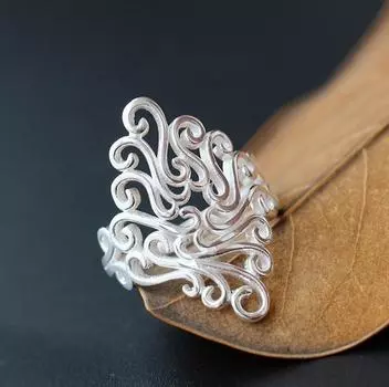 Chengxin Tong — это серебряное полое маленькое европейское свежее женское кольцо в индивидуальном стиле 5