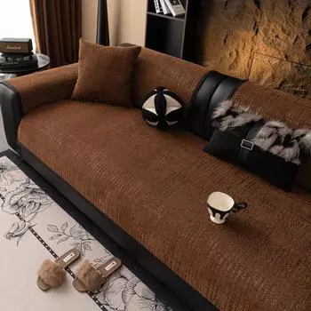Chenier sofa cushion is universal in all seasons new non-slip seat cushion cover, light luxury high-end leather sofa cover 70*70cm