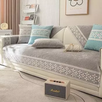 Chenille Bohemian Style Sofa Cushions Anti-Slip Warm And Cozy All-Season Sofa Cover Machine Washable Sofa Cover Cushion Cover 70x70cm 1pcs