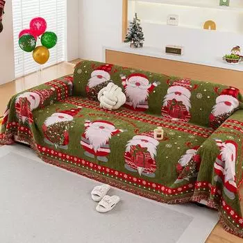 Chenille Christmas Blanket Sofa Cover Four Seasons Universal Sofa Cover Multifunctional Blanket Christmas Home Decoration Covers 180x130