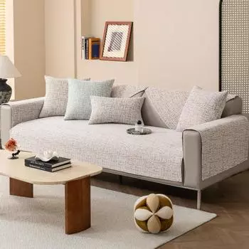 Chenille Fabric Sofa Cushion Solid Color Universal Living Room Sofa Cushion Cover Non-Slip Sofa Cushion Armrest Backrest Cover 70x70cm 1pcs