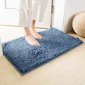 Chenille Floor Mat Door Mat Bathroom Non-Slip Mat Doorway Water-Absorbent Carpet Bedroom Kitchen Floor Mat 1700MMx2400MM синий