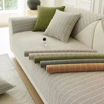 Chenille Four Seasons Universal Sofa Cover Pad Solid Color Sofa Mat for Living Room Non-Slip Dustproof L Shaped Couch Cushion A 70x70