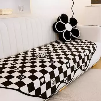 Chenille Irregular Shaped Sofa Cushion Four Seasons Non-Slip Living Room Straight Sofa Cover Towel Anti-Scratching 90*90cm