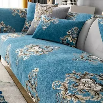 Подушка для дивана из шениллового жаккарда Four Seasons Universal European Style Couch Cover Cover Anti Slip Wear Resistance Sofa Cover 70x70cm 1pcs