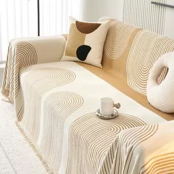 Chenille Line Design Sofa Towel Full Cover Cloth Nordic Simple Thickening Sofa Cushion Cover All-Inclusive Universal Cover 180*130cm