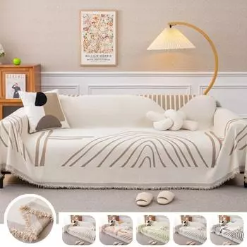 Chenille Sofa Blanket 4seasons Universal Anti-slip Couch Cover Dust-proof Modern Simple Large Sofa Slipcover for Living Room 180x130cm S