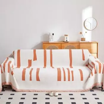Чехол для дивана из шенилловой ткани в полоску, всесезонный, новый, чехол для диванной подушки, противоскользящий чехол, одеяло с защитой от царапин от кошек 180*130cm